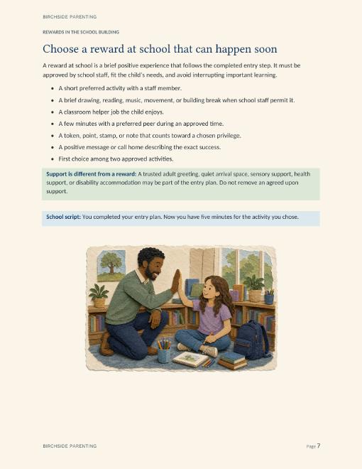 Low-resolution preview of the Back-to-School Reset school reward page